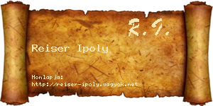 Reiser Ipoly névjegykártya